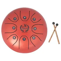 Meibeite 5.5-Inch C-Tune Sanskrit Drum Steel Tongue Empty  Worry-Free DrumRed