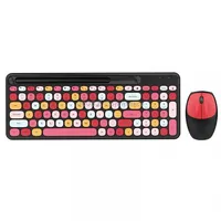 Mofii 888 2.4G Wireless Keyboard Mouse Set with Tablet Phone SlotBlack Red