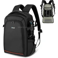 Puluz Outdoor Portable Waterproof Scratch-Proof Dual Shoulders Backpack Handheld Ptz Stabilizer Camera Bag with Rain Cover for Digital Camera, Dji Ronin-Sc / Ronin-S Black