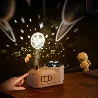 Retro Steam Train Air Humidifier Usb Night Light Atmosphere Decor Lamp, Color White-Projection