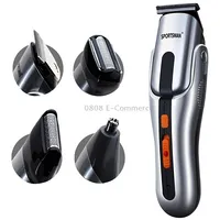 Sportsman Multi-Functional Electric Rechargeable Vibrissa Hair Trimmer Beard Shaver And Denuding Machine Set, Eu PlugSilver 220V