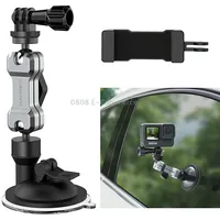 Sunnylife Ty-Q9415 Aluminum Alloy Phone Holder Car Suction Cup Bracket for Gopro Hero11 Black / Hero10 /9 /8 /7 /6 /5 Session /4 /3 /2 /1, Dji Osmo Action and Other Cameras, Colour  Mobile Clip