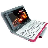 Universal Bluetooth Keyboard with Leather Tablet Case  Holder for Ainol / Pipo Ramos 9.7 inch 10.1 PcMagenta