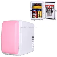 Vehicle Auto Portable Mini Cooler and Warmer 4L Refrigerator for Car Home, Voltage Dc 12V/ Ac 220VPink