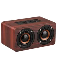 W5 Portable Hifi Shock Bass Wooden Bluetooth SpeakerDark Brown