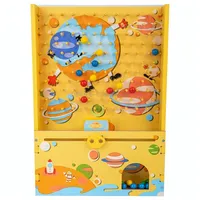 Wooden Assembling Ball Machine Exercise Hand-Eye-Brain Coordination Parent-Child Interactive Game ToyYellow