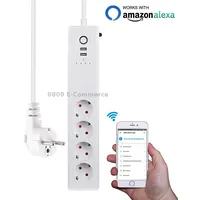 Xenon Sm-So306-2 2 x Usb Ports  4 Eu Plug Jack Wifi Remote Control Smart Power Socket Works with Alexa Google Home, Cable Length 1.5M, Ac 110-240V,