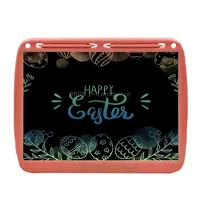15Inch Charging Tablet Doodle Message Double Writing Board Lcd Children Drawing Board, Specification Colorful Lines Pink