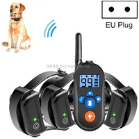 800M Remote Control Electric Shock Bark Stopper Vibration Warning Pet Supplies Electronic Waterproof Collar Dog Training Device, Style556-3Eu Plug