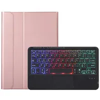 A08-As Ultra-Thin Backlight Bluetooth Keyboard Leather Case with Touchpad For Samsung Galaxy Tab A8 2021 Sm-X205 / Sm-X200Rose Gold