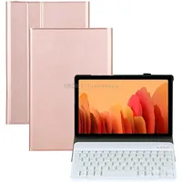 A500S Detachable Bluetooth Backlight Keyboard Ultrathin Horizontal Flip Leather Tablet Case with Holder for Samsung Galaxy Tab A7 10.4 2020 T500 / T505Rose Gold