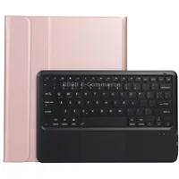 A970-A Splittable Bluetooth Keyboard Leather Tablet Case for Samsung Galaxy Tab S8 / S7 Fe T730 T970 T975, with Touchpad  HolderRose Gold