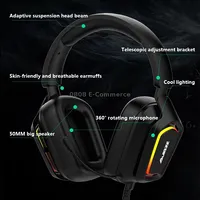 Ajazz Ax368 Computer Game Audio Recognition Rgb Headset 7.1 Channel Version Black