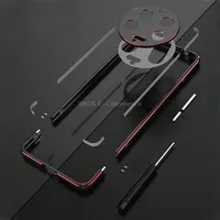 For Xiaomi 13 Ultra Lk Aurora Metal Phone Frame with Lens CoverBlack Red