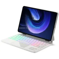 For Xiaomi Pad 6 / Pro M11P-B-M611 Magnetic Bluetooth Keyboard Leather Tablet CaseWhite