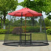 Hy-0205 300 x 230 cm Outdoor Parasol Anti-Mosquito Net Cover, Dimensions Straight Rod UmbrellasBlack