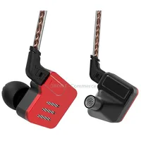 Kz Ba10 Ten Unit Moving Iron Metal In-Ear Universal Wired Control Earphone without Microphone Red