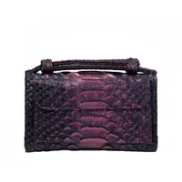 Ladies Snake Texture Print Clutch Bag Long Crossbody With Chain6 Two-Color Purple