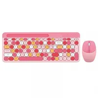 Mofii 888 2.4G Wireless Keyboard Mouse Set with Tablet Phone SlotPink