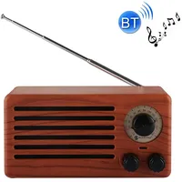 New Ri Xing Nr-3013 Portable Wood Texture Retro Fm Radio Wireless Bluetooth Stereo Speaker with Antenna, For Mobile Phones / Tablets Laptops, Support Hands-Free Call  Tf Card Aux Input Usb Drive Slot, Distance 10M