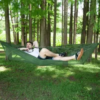 Portable Outdoor Camping Full-Automatic Nylon Parachute Hammock with Mosquito Nets, Size  250 x 120Cm Camouflage
