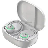 R201 With Charging Bin Hanging Ear Stereo Digital Display Bluetooth EarphonesWhite