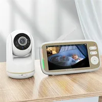 Vb803 Built-In Lullabies Ptz Rotation Hd Baby Security Camera 5-Inch MonitorEu Plug