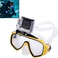 Water Sports Diving Equipment Mask Swimming Glasses with Mount for Gopro Hero11 Black / Hero10 Hero9 /Hero8 Hero7 /6 /5 Session /4 /3 /2 /1, Insta360 One R, Dji Osmo Action and Other CamerasYellow