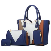 4 in 1 Fashion All-Match Diagonal Ladies Handbags Large Capacity BagNavy Blue