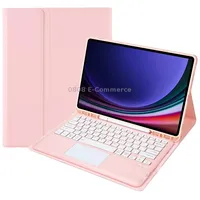 A810B-A For Samsung Galaxy Tab S9 Touch Pad Detachable Bluetooth Keyboard Leather Tablet CasePink