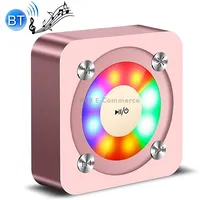 A9 Portable Bluetooth Stereo Speaker with Built-In Mic  Light, Support Hands-Free Calls Tf Card Aux In, Distance 10MRose Gold
