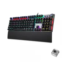 Aula F2088 108 Keys Mixed Light Mechanical Black Switch Wired Usb Gaming Keyboard with Metal ButtonBlack