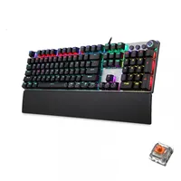 Aula F2088 108 Keys Mixed Light Mechanical Brown Switch Wired Usb Gaming Keyboard with Metal Button Black