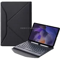Ba08 Diamond Texture Bluetooth Keyboard Leather Case with Triangle Back Support For Samsung Galaxy Tab A8 2021 Sm-X205 / Sm-X200Black  Black