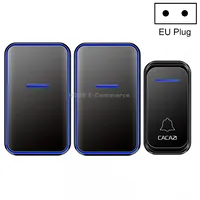 Cacazi A68-2 One to Two Wireless Remote Control Electronic Doorbell Home Smart Digital Doorbell, Styleeu PlugBlack