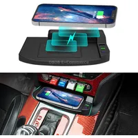 Car Qi Standard Wireless Charger 15W Quick Charging for Ford Mustang 2015-2021, Left Driving