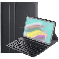 Dy720 For Galaxy Tab S5E T720 / T725 Detachable Plastic Bluetooth Keyboard Leather Tablet Case with Holder Black