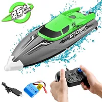 Eb02 2.4G Wireless Rc Boat Circulating Water-Cooled High-Speed Speedboat Racing Model ToyGreen