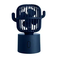 F6 Cactus Portable Mini Fan Usb Shaking Head Handheld Desk Electric Dark Blue