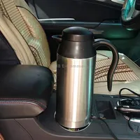 Hj-18A Stainless Steel Electric Mug 750Ml Dc 12V Car Kettle Heated Coffee Cup With Charger Cigarette Lighter Heating Insulated Water Heater