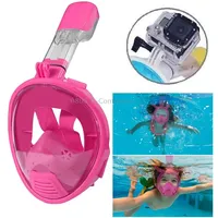Kids Diving Equipment Full Face Design Snorkel Mask for Gopro Hero11 Black / Hero10 Hero9 /Hero8 Hero7 /6 /5 Session /4 /3 /2 /1, Insta360 One R, Dji Osmo Action and Other CamerasPink