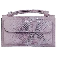 Ladies Snake Sequins Print Wrist Bag Multifunctional Chain One-Shoulder Diagonal WalletNude Pink