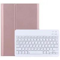 M10 2 in 1 Removable Bluetooth Keyboard  Leather Tablet Case with Holder for Lenovo Tab Tb-X505X Rose Gold
