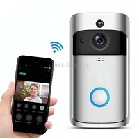 M4 720P Smart Wifi Ultra Low Power Video Pir Visual Doorbell with 3 Battery Slots,Support Mobile Phone Remote Monitoring  Night Vision 166 Degree Wide-Angle Camera Lens Silver