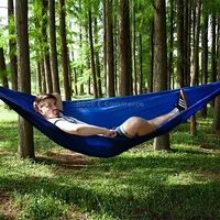 Portable Outdoor Parachute Hammock with Mosquito Nets Blue
