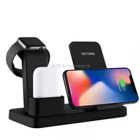 Q12 3 in 1 Quick Wireless Charger for iPhone, Apple Watch, Airpods and other Android Smart PhonesBlack