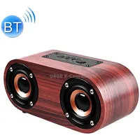 Q8 Bluetooth 4.2 Classic Wooden Double Horns SpeakerRed Wood Texture