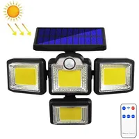 Tg-Ty085 Solar 4-Head Rotatable Wall Light with Remote Control Body Sensing Outdoor Waterproof Garden Lamp, Style 192 Cob Integrated