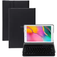 Ultra-Thin Detachable Magnetic Bluetooth Keyboard Leather Tablet Case for Galaxy Tab A 8.0 2019 P200 / P205, with HolderBlack