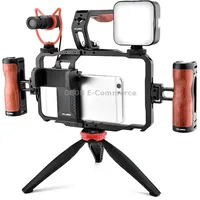 Yelangu Lw-B01A01 Vlogging Live Broadcast Led Selfie Light Mic Smartphone Video Rig Handles Stabilizer Kits